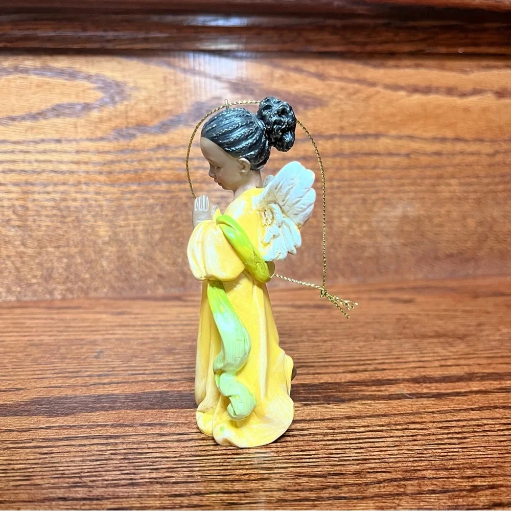 African American Girl Praying Hands Angel Holiday Christmas Tree Ornament
